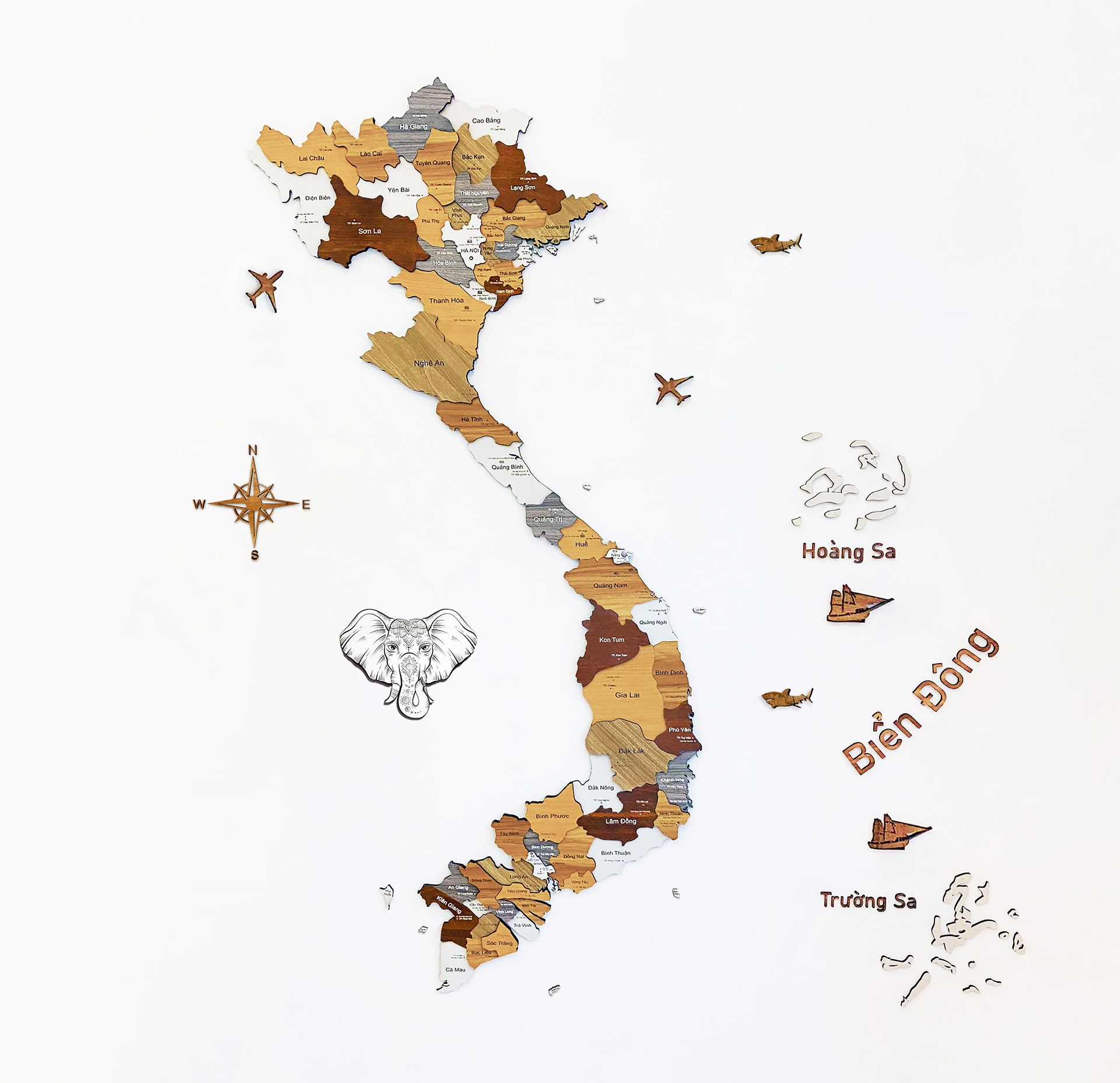 The S-shaped map of Vietnam against a dark background—its distinct silhouette clear