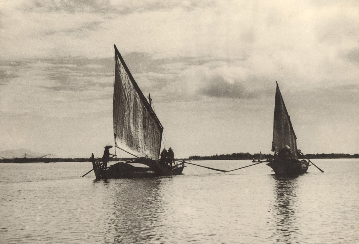 Vietnamese boat people on the South China Sea during the 1970s and 1980s, a historical photograph