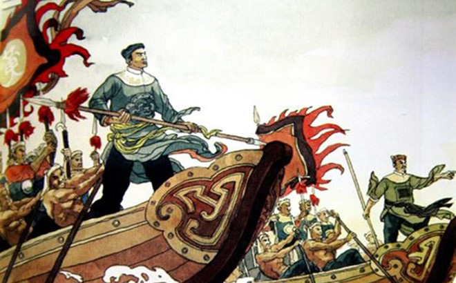 A painting or illustration of the Han army led by General Ma Yuan