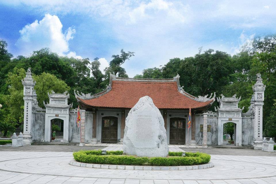 The Trưng Sisters' Temple in Hanoi, clouded with incense smoke from worshippers