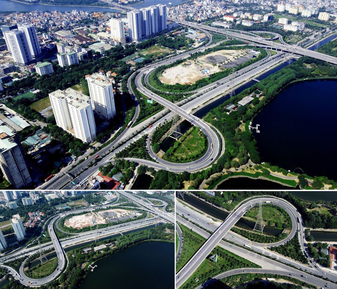 Construction sites in Hanoi or Ho Chi Minh City during the 1990s-2000s — cranes, high-rises
