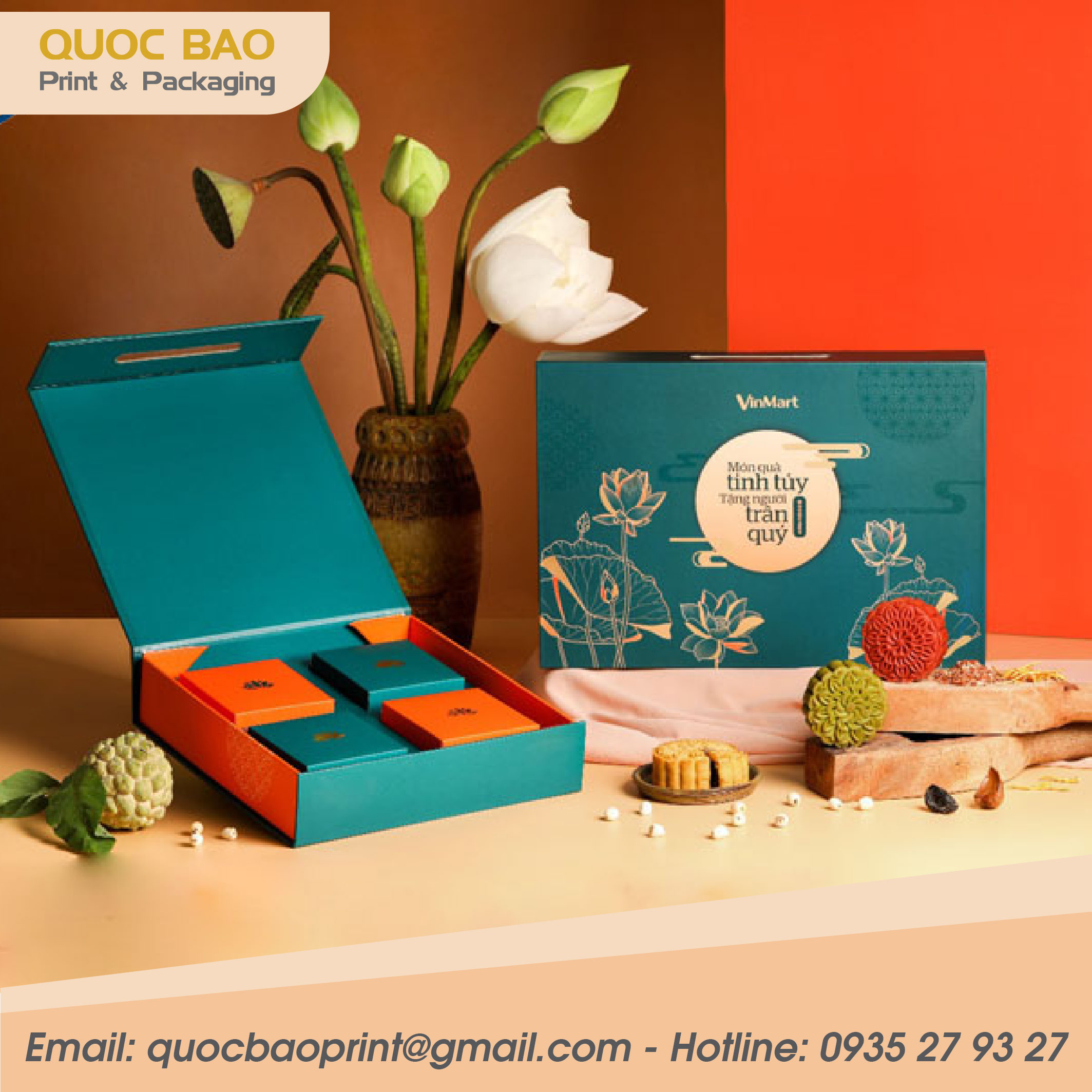 Premium mooncake boxes — luxurious, ornate tin packaging, diverse and exotic fillings