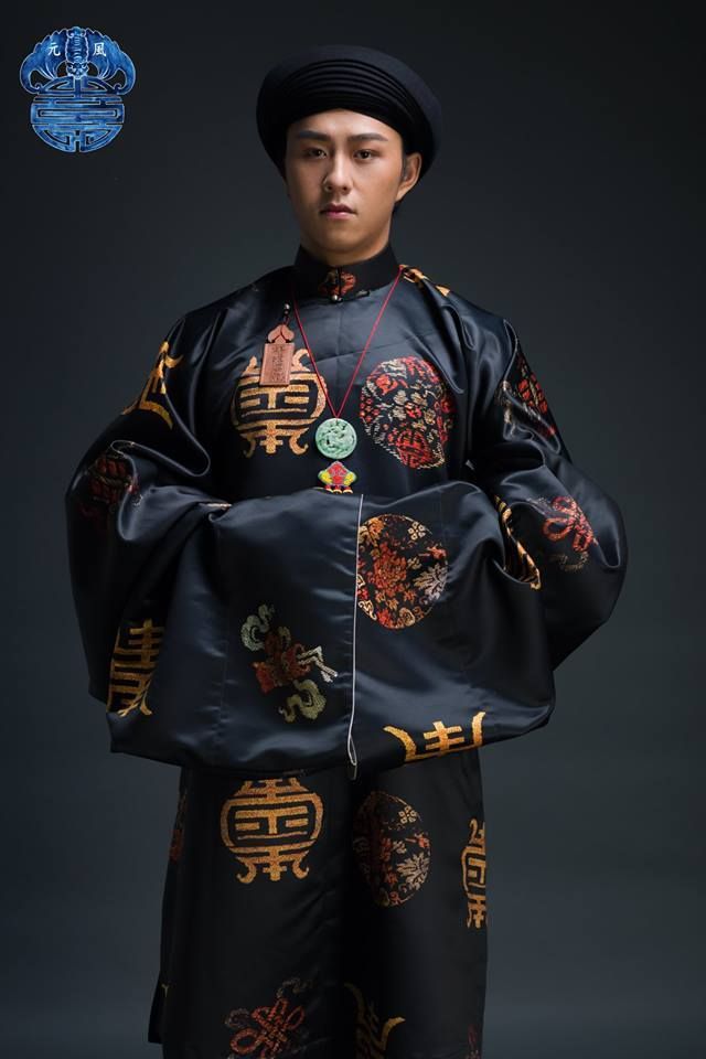 Vietnamese youth wearing traditional ao tac or nhat binh modern background